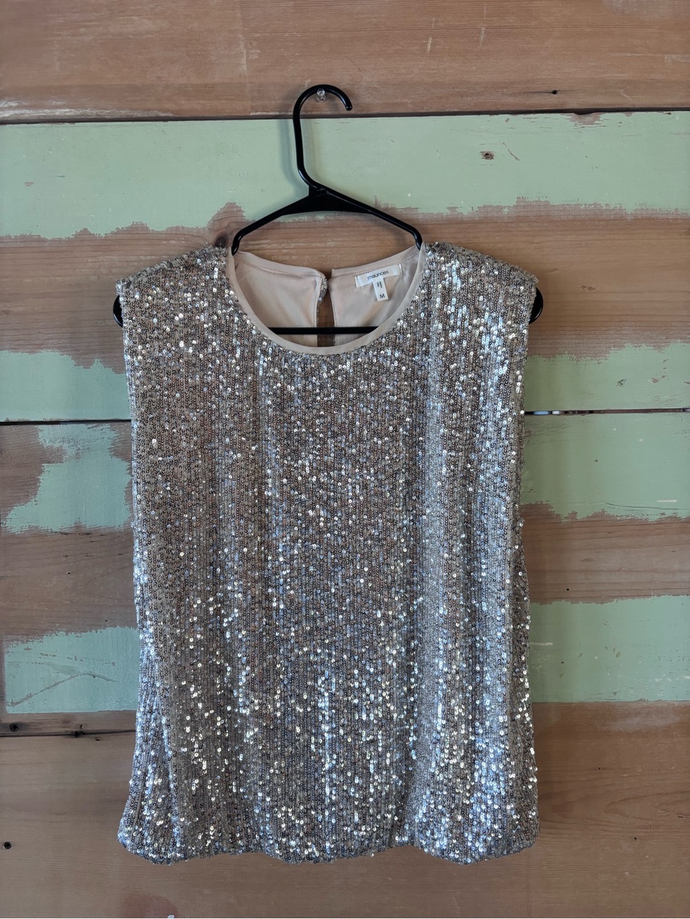 Maurices Silver Sequin Sleeveless Camisole Top